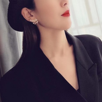 14KGF court style pearls earring 