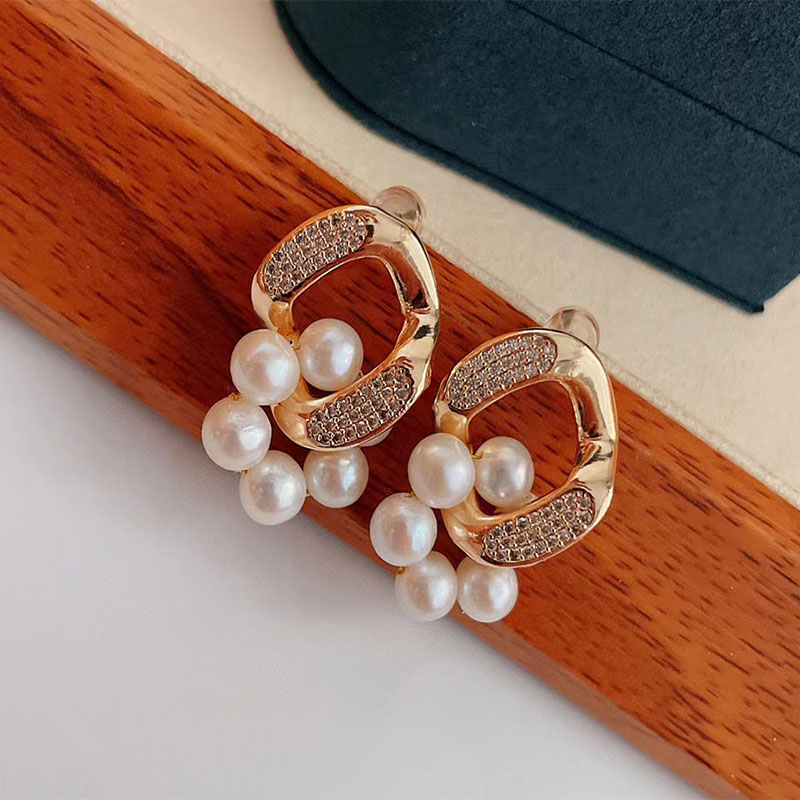 14KGF RHOMBUS DOUGHNUT EARRINGS 