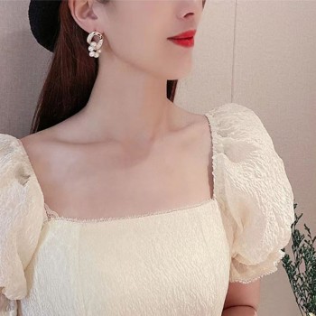 14KGF RHOMBUS DOUGHNUT EARRINGS 