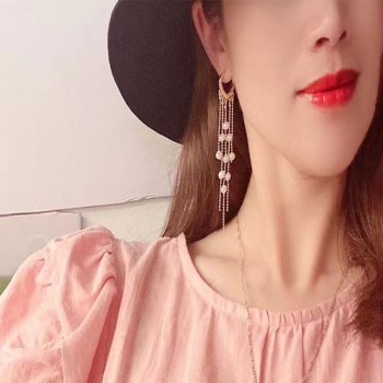 14KGF BEAN TASSEL EARRINGS
