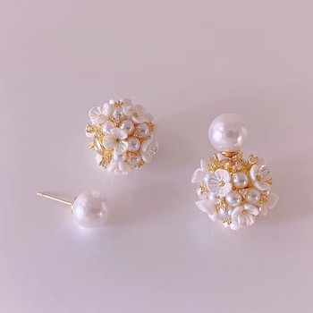 FLOWER BALL EAR STUD 