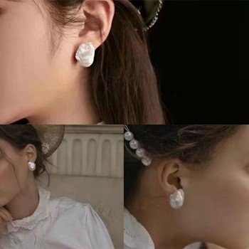 BIG BAROQUE PEARL  EARRINGS