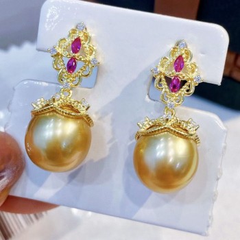  SOUCH GOLDEN EARING WITH iPURPLE ZIRCONS