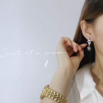 S925 TAHITI PEARL EARRING 